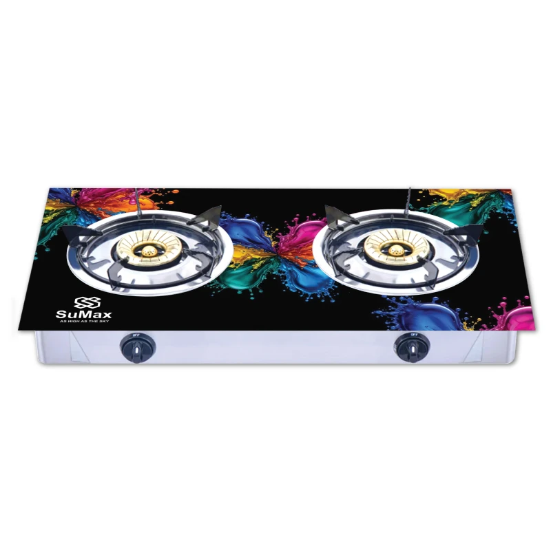 SuMax DOUBLE GLASS 90 BURNER With Brass Cap (SG-230-BRASS)